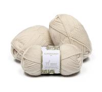 100% Pure Wool Yarn Superwash Set of 3 Skeins (150 Grams) DK Weight - Sourced Directly from Peru - Heavenly Soft and Perfect for Knitting and Crocheting (Alabaster White)