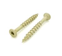 100 Qty #8 x 1-5/8" Inch Tan Fence & Deck Screws | Torx Star Drive | Bit Included (BCP917)