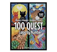100 QU-EST Color By Number: Squares + Triangles + Hexagons + Circles: Color Qu-est Activity Book For Adults Paperback | Color By Number Coloring Book Funny Painting Book [Unbound] refer to description