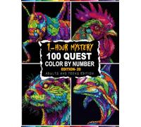 100 QUEST 1-HOUR MYSTERY MOSAIC: 100 Neon Animal Mystery Mosaics on Dark Backgrounds in 5 Unique Shapes - Glass, Circle, Triangle, Hexagon & Rectangle | Master Palette Included