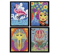 100 QUESTs Coloring Book by Number - 4 Books with Squares Triangles Hexagons Circles, Water-Based Double-Headed Quick-Drying Watercolor Pen Set Art Coloring Calligraphy Painting (4PCS coloring book)