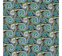 100% Quilting Cotton Celtic Range Fabric Stunning Gold Foil Decoration Cushions Table Cloth (Blue Swirl)