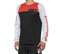 100% R-Core Long Sleeve Jersey Black / Racer Red XL