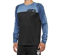 100% R-Core Long Sleeve MTB Cycling Jersey Black/Slate Blue