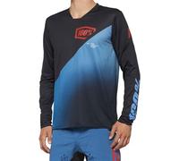 100% R-Core-X Long Sleeve MTB Cycling Jersey Black/Slate Blue