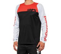 100% R-Core Youth Bicycle Jersey, black-white-red, size L