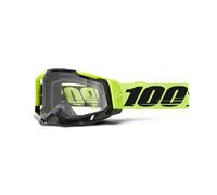 100% Racecraft 2 Safety Goggles - Mountain Bike & Motocross Goggles - Motocross & Mountain Bike Goggles - Neon Yellow Clear Lens