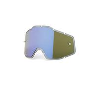 100% Racecraft/Accuri/Strata Mirror/Smoke Anti-Fog Injected Replacement Lens, Blue, One Size