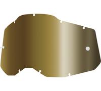100% Racecraft II/Accuri II/Strata II Replacement Lens, Gold mirrored, One size
