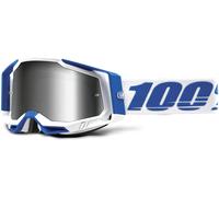 100% Racecraft II Isola Motocross Goggles, white-blue for Men