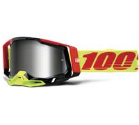100% Racecraft II Wiz Motocross Goggles, red-yellow for Men
