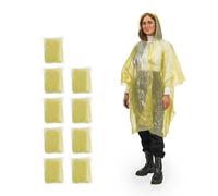 100 Rain poncho Compact Disposable Rain Cape Emergency Rain Gear Portable Yellow