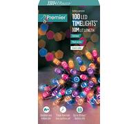 100 Rainbow LED Timer Battery Christmas String Tree Lights 10M Lit Green Cable