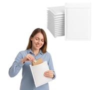 100% Recyclable White Padded Envelopes - A4 & A5 Bubble Mailer Bags | Eco-Friendly Self Seal Postal Bags with Protective Cushioning for Shipping & Packaging (50 pk White, A4)