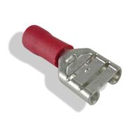 100 RED 6.3mm FEMALE SPADE CRIMP TERMINAL CONNECTORS