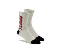 100% Rhythm Merino Wool Performance Moto Motorcycle Socks Silver / Cherry
