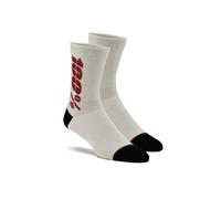 100% RHYTHM Merino Wool Performance Socks Silver / Cherry L/XL