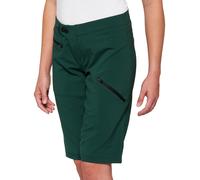 100% Ridecamp Ladies Bicycle Shorts, dark green, size M