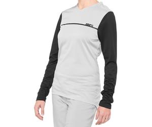 100% Ridecamp Ladies Long Sleeve Bicycle Jersey, black-grey, size M for Women