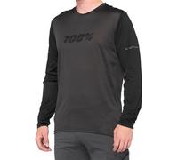 100% Ridecamp Long Sleeve MTB Cycling Jersey Black/Charcoal