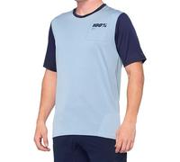 100% Ridecamp Short Sleeve MTB Cycling Jersey Light Slate/Navy