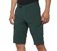 100% Ridecamp Bicycle Shorts, green, size 32
