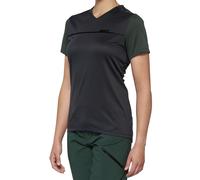 100% Ridecamp Ladies Short Sleeve Bicycle Jersey, black-green, size S for Women