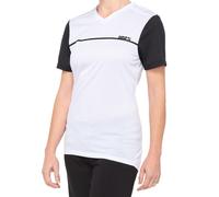 100% Ridecamp Ladies Short Sleeve Bicycle Jersey, black-white, size S for Women