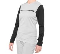 100% Ridecamp Ladies Long Sleeve Bicycle Jersey, black-grey, size S for Women