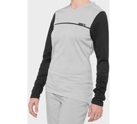 100% Ridecamp Ladies Long Sleeve Bicycle Jersey, black-grey, size XL for Women