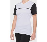 100% RIDECAMP Womens Short Sleeve Jersey White/Black - XL