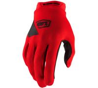 100% Ridecamp Youth Bicycle Gloves, red, size M