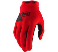 100% Ridecamp Youth Bicycle Gloves, red, size S