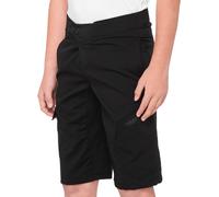 100% Ridecamp Youth Bicycle Shorts, black, size 24