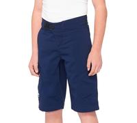 100% Ridecamp Youth Bicycle Shorts, blue, size 24