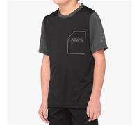 100% Ridecamp Youth MTB Long Sleeve Cycling Jersey Black/Charcoal