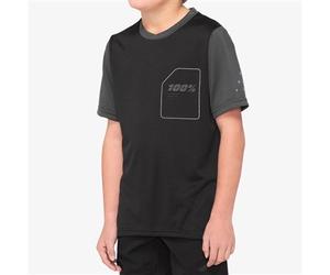 100% Ridecamp Youth MTB Long Sleeve Cycling Jersey Black/Charcoal