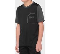 100% RIDECAMP Youth Short Sleeve Jersey Black/Charcoal - L