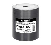 100 Ritek GPL Duplication Printable Blank DVD DVD-R 16x 4.7GB 120 min Discs