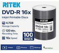 600 Ritek GPL Duplication Printable Blank DVD DVD-R 16x 4.7GB 120 min Discs