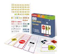 100 Road Sign Flash Cards with Cheat Sheet Color-Coded Detailed Explanation Safe Driving Tips Relevant Road Signs USA