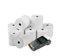 100 Rolls Thermal Rolls 57 mm x 18 m x 12 mm BPA-Free Till Rolls Receipt Paper Made of Wood Fibres No Ink Required Compatible with Over 30 POS Systems Individually Packed in Film for Catering