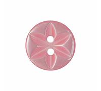 100 Round Baby Star Buttons 2 Hole 14mm (Size 22) - Baby Pink