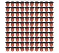 100 Round Plastic Flower Pots for Planting, Drainage Design for Optimal Soil Moisture Retention, Perfect for Succulents and Herbs (120#)