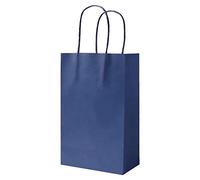 100 Royal Blue Party Bags Paper Bags With Handles Paper Gift Bag Paper Bag Carrier Bags Paper Bag Sweet Loot Celebrations Birthday Christmas Halloween Reinforced Twisted Handle (Royal Blue - 100 Bags)