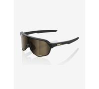 100% S2 Sunglasses Matte Black with Soft Gold Mirrored Lens