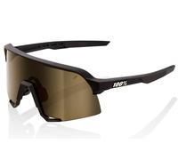 100% S3 Soft Tact Black Glasses - Soft Gold Mirror Lens