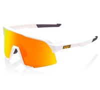 100 Percent S3 Glasses - Mirror Lens - STWHT/HRED One Size