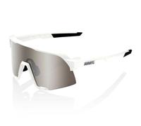 100% S3 Sunglasses - HiPER Mirror Lens - Matt White / HiPER Silver / Mirror Lens