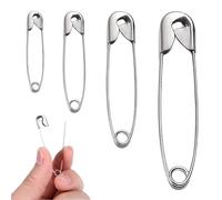 100 Safety Pins - Large, Medium and Small Sized Safety Pins for Clothes, Nickel Plated Steel, Ideal for for Arts & Crafts, Sewing Hemming and DIY Jewellery